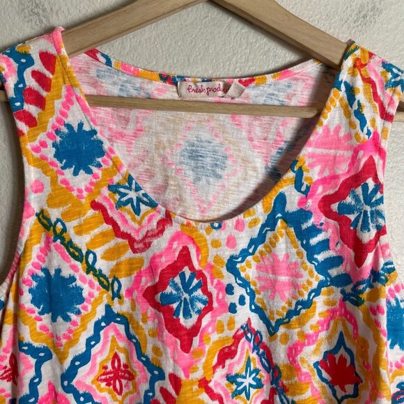 Fresh Produce Womens Small Tank Dress Peplum Sleeveless Colorful - Picture 2 of 9